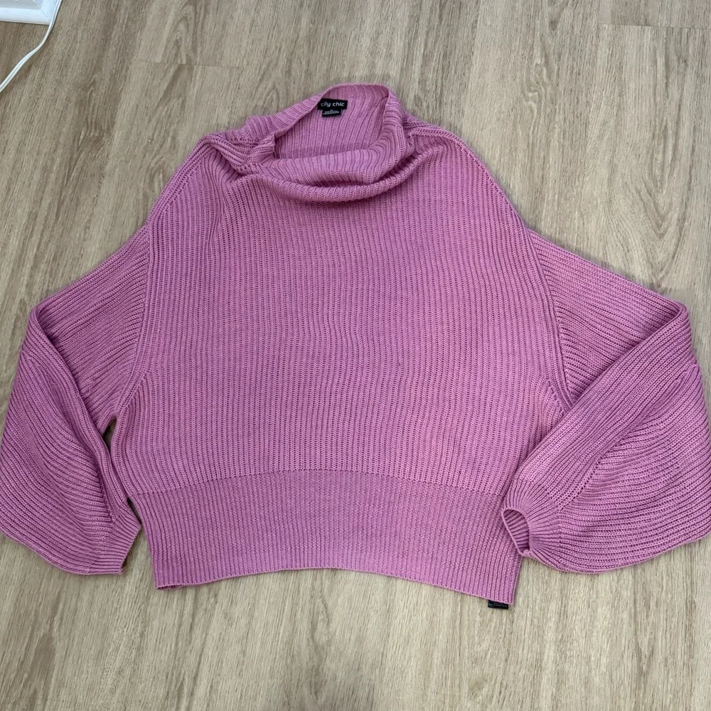 City Chic Size M 18 Angel Sleeve Cowl Neck Sweater in Maeve/Pink/Musk - Picture 1 of 13